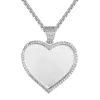 One Row Solitaire Heart Shape Picture Memory Frame Pendant sold by Master Of Bling