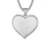 One Row Solitaire Heart Shape Picture Memory Frame Pendant sold by Master Of Bling
