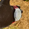 Moissanite Camouflage Red Watch Designer Automatic Men sold by Master Of Bling