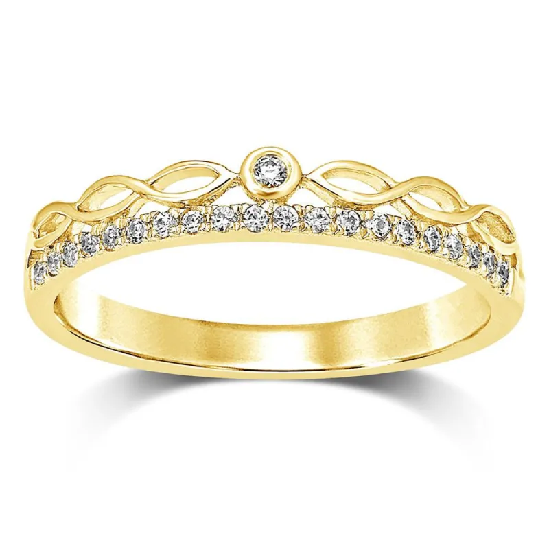 10k Yellow Gold 1/10 Ct.Tw.Diamond Stackable Band sold by Master Of Bling