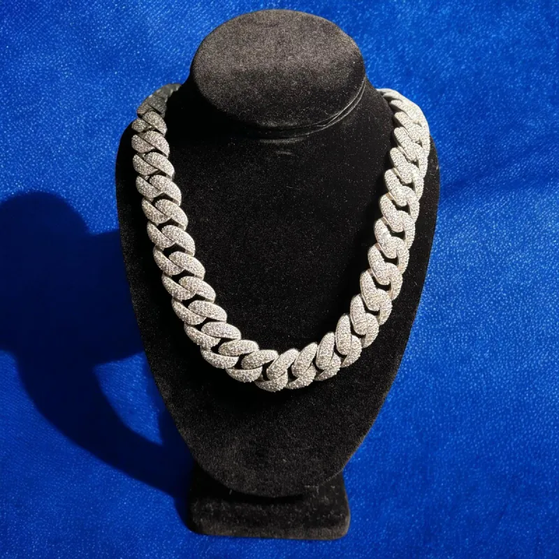 23mm Moissanite Mosaic Cuban 925 Silver Custom Mens sold by Master Of Bling