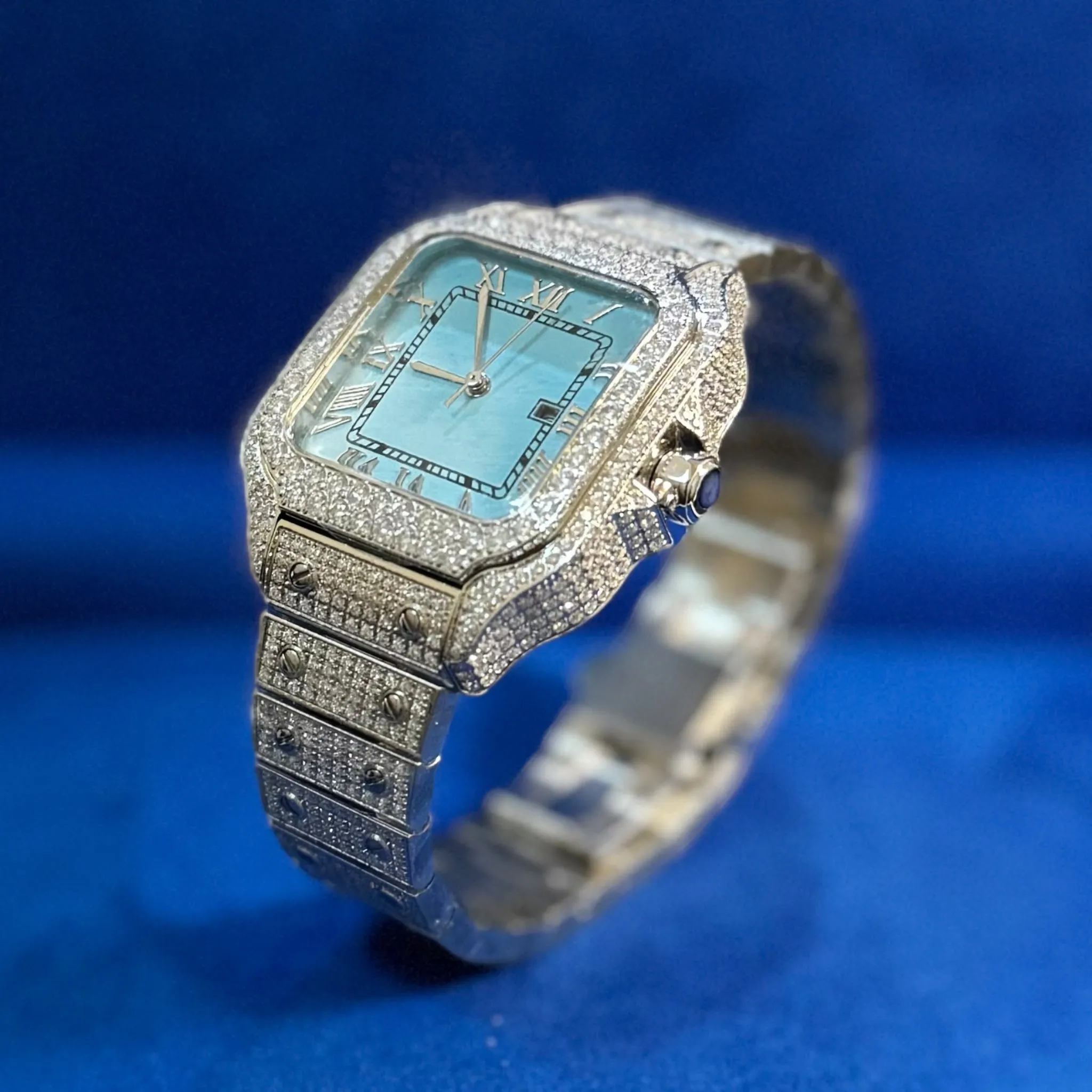 Moissanite Light Blue Dial Watch 37mm Automatic New sold by Master Of Bling product image thumbnail 2
