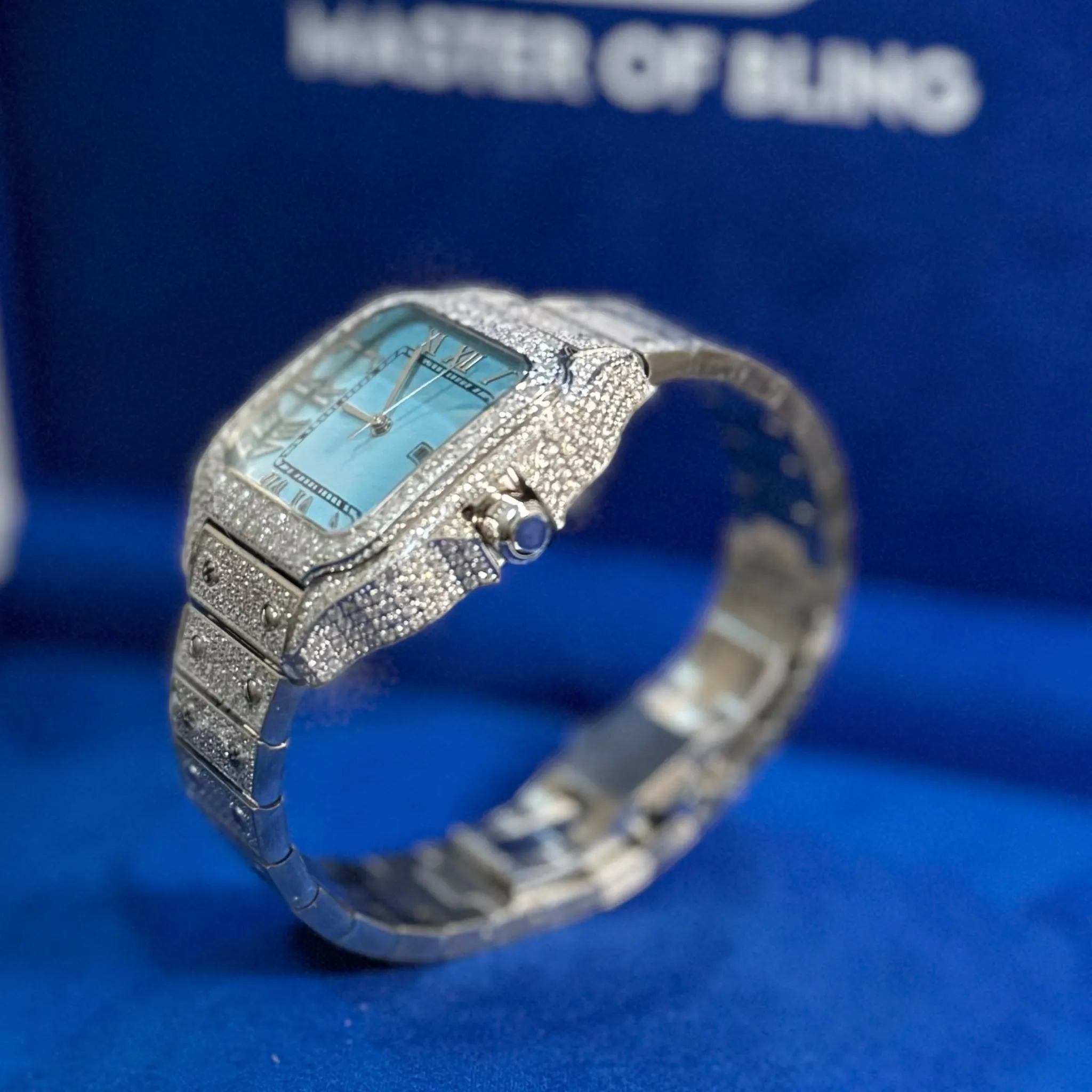 Moissanite Light Blue Dial Watch 37mm Automatic New sold by Master Of Bling product image thumbnail 3