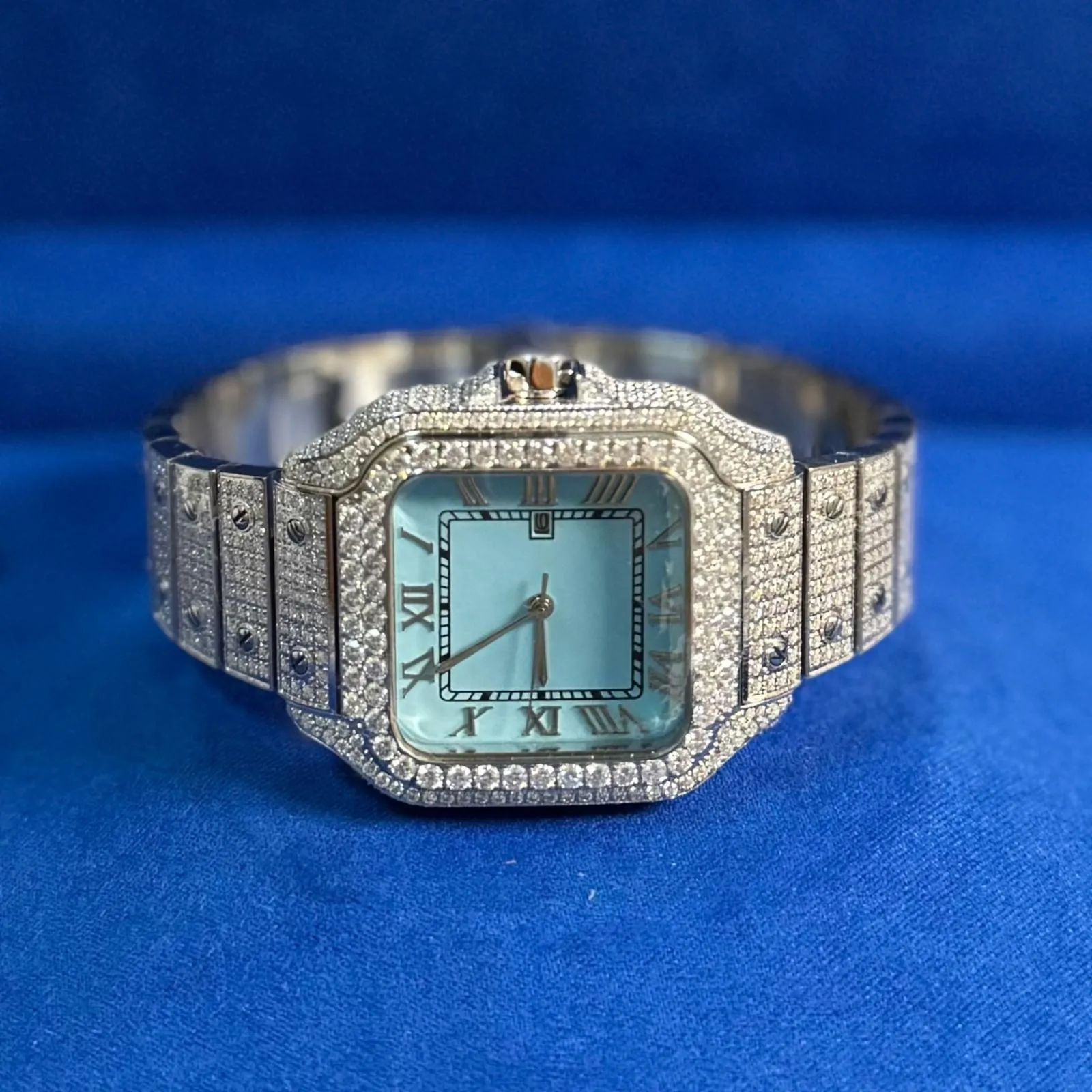 Moissanite Light Blue Dial Watch 37mm Automatic New sold by Master Of Bling product image thumbnail 4