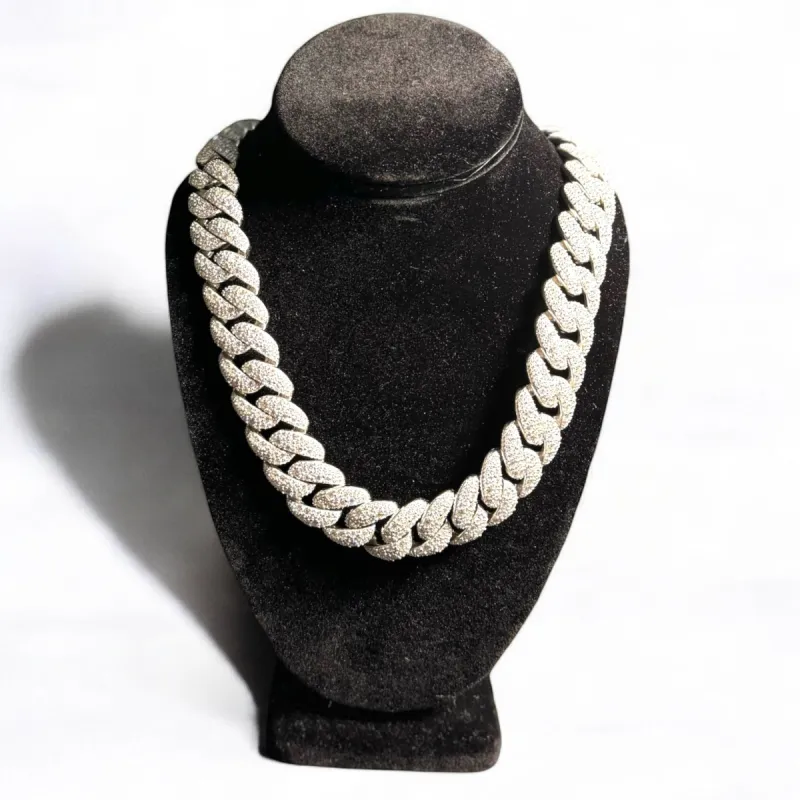 23mm Moissanite Mosaic Cuban 925 Silver Custom Mens sold by Master Of Bling