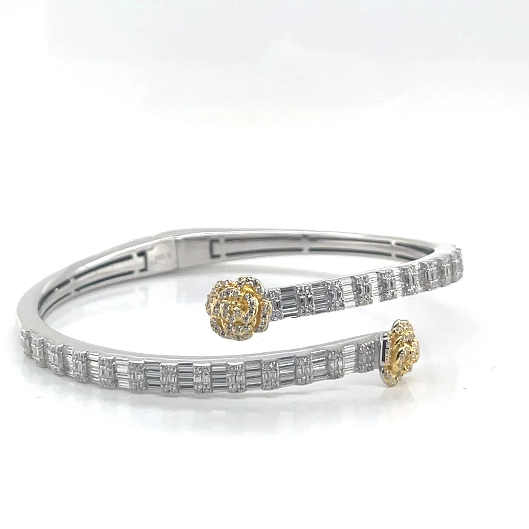 Womens Flower Bangle Moissanite Bracelet 925 sold by Master Of Bling product image thumbnail 4