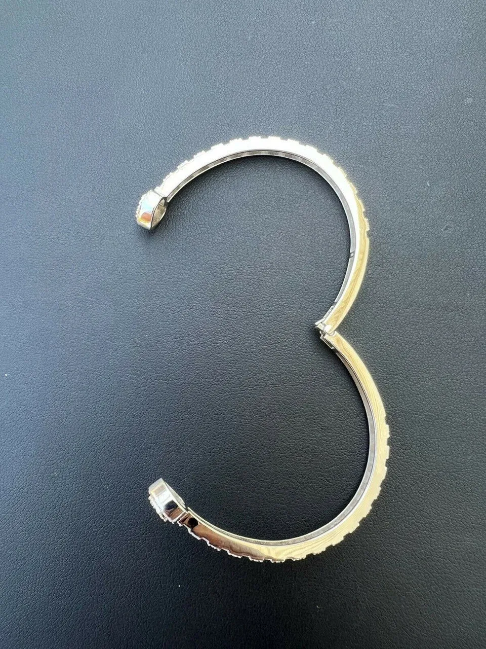 Moissanite Bangle Bracelet Heart Baguette 925 Silver sold by Master Of Bling product image thumbnail 5