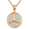Men's Steel Luxury Car Logo  Gold Finish Pendant Chain sold by Master Of Bling