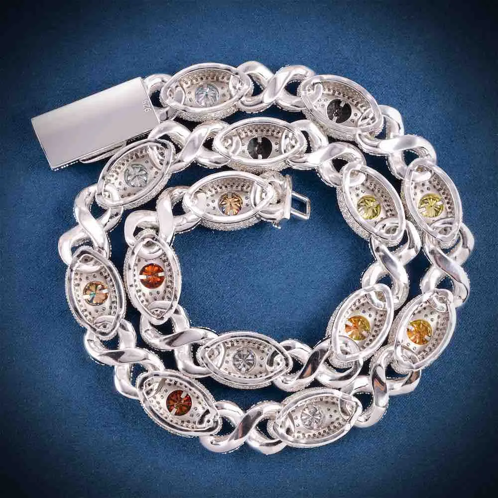Infinity Evil Eye Gemstone Necklace 925 Silver 15mm sold by Master Of Bling product image thumbnail 5