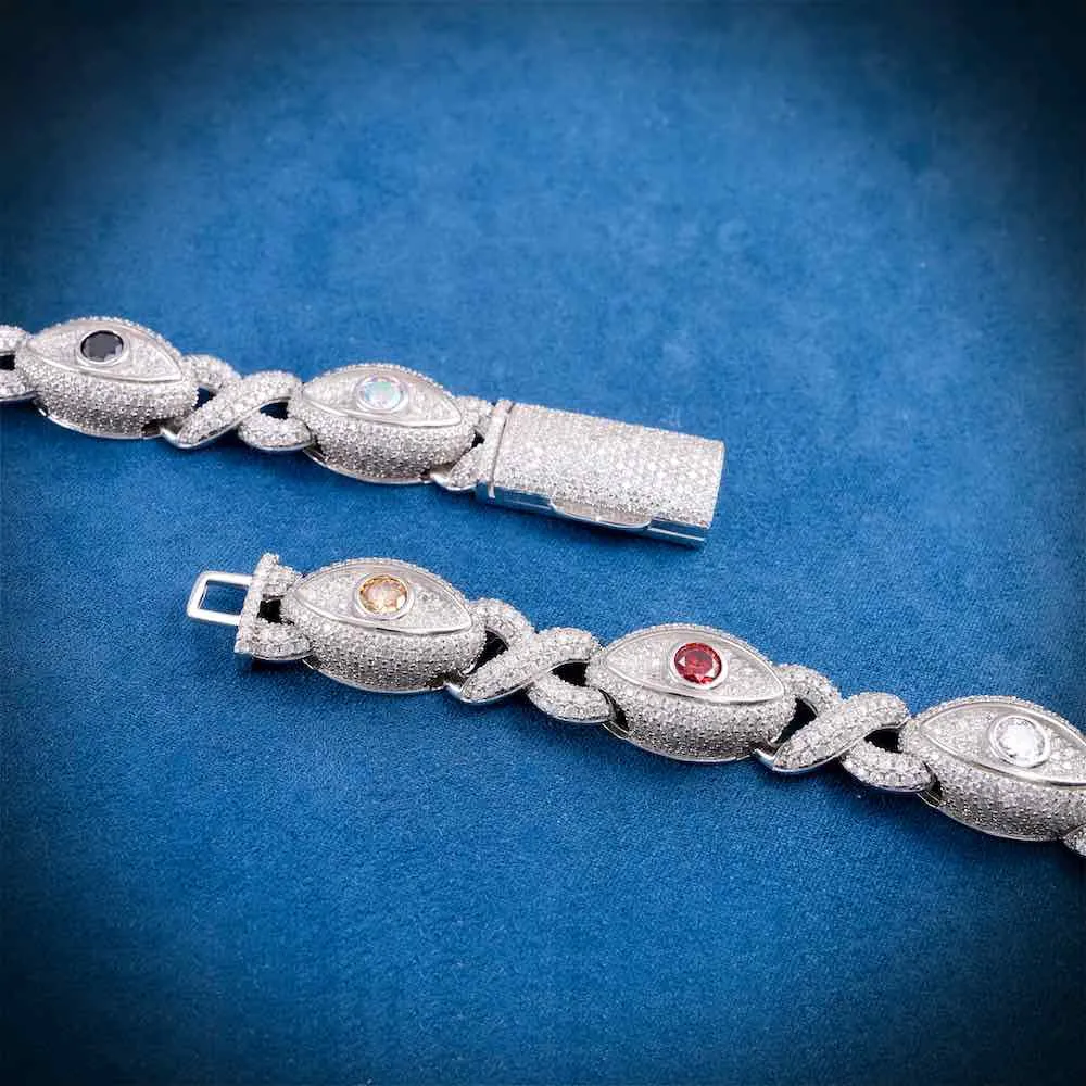 Infinity Evil Eye Gemstone Necklace 925 Silver 15mm sold by Master Of Bling product image thumbnail 4