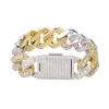 20mm Moissanite Miami Cuban Bracelet Prong 2 Tone sold by Master Of Bling