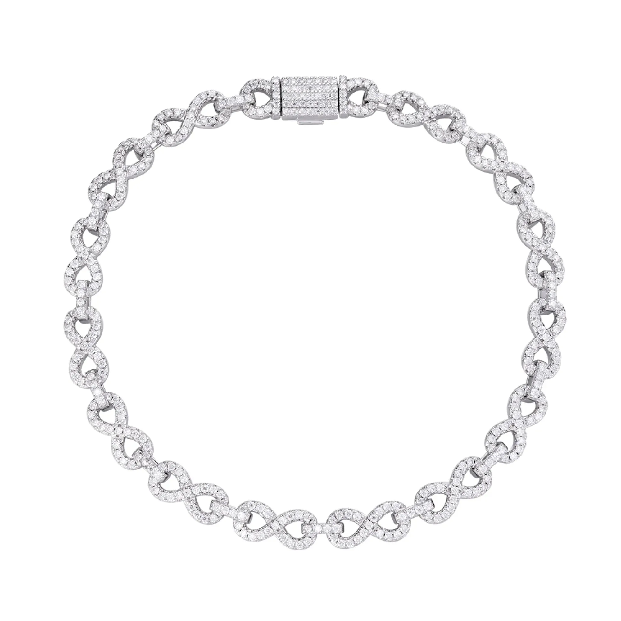 Moissanite Infinity Bracelet 6-8mm Designer 925 14k sold by Master Of Bling product image thumbnail 2