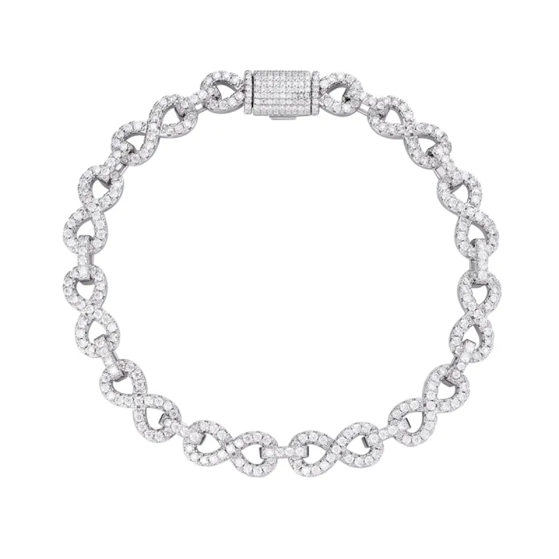 Moissanite Infinity Bracelet 6-8mm Designer 925 14k sold by Master Of Bling