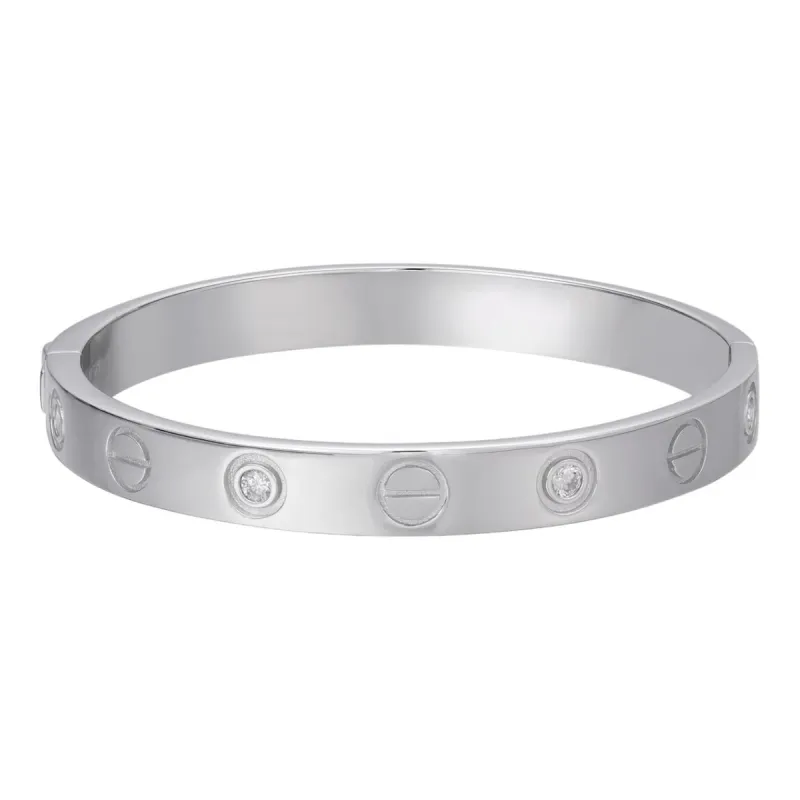 🎁 Moissanite Love Bangle Bracelet 7" Luxury 925 (100% off) sold by Master Of Bling