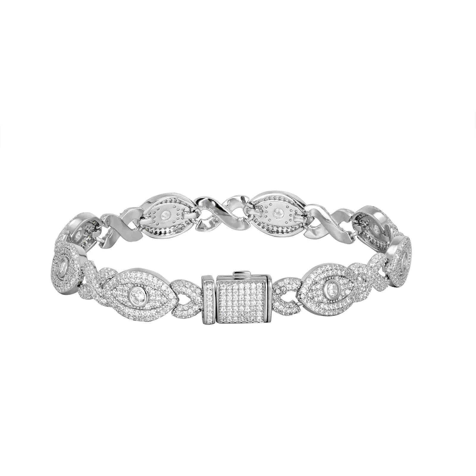 🎁 Moissanite Diamond Evil Eye Infinity 925 Bracelet (100% off) sold by Master Of Bling
