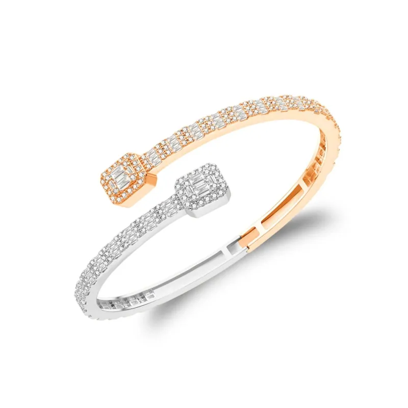 🎁 Moissanite Bracelet Womens Rose 2 Tone Bangle Sterling Silver (100% off) sold by Master Of Bling