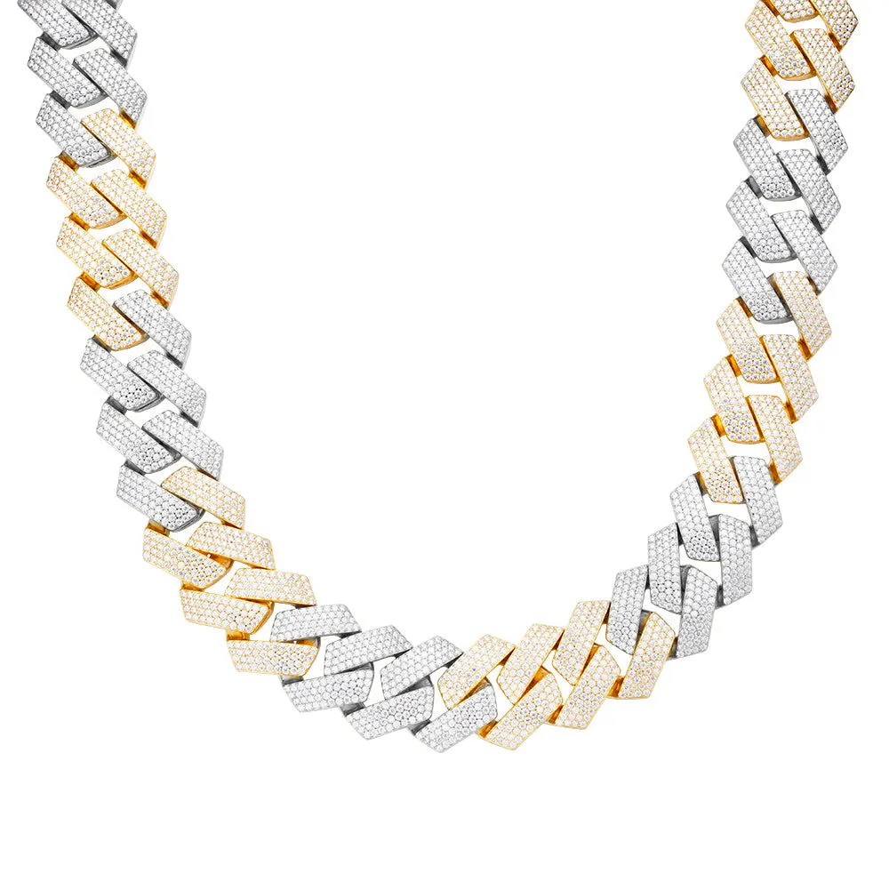 🎁 925 Silver Moissanite 23mm Miami Cuban 22 Inch Mens Chain Necklace (100% off) sold by Master Of Bling