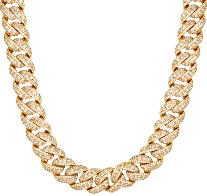 18MM .925 Silver Emerald Cut Moissanite Diamond Cuban 27.5Ct Chain sold by Master Of Bling