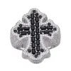 Black Cross Ring Moissanite Mens 925 Silver Hip Hop sold by Master Of Bling