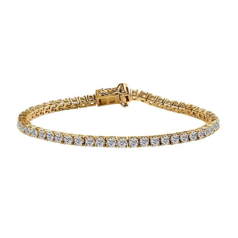 4MM Moissanite 925 14K Gold Tennis Bracelet sold by Master Of Bling