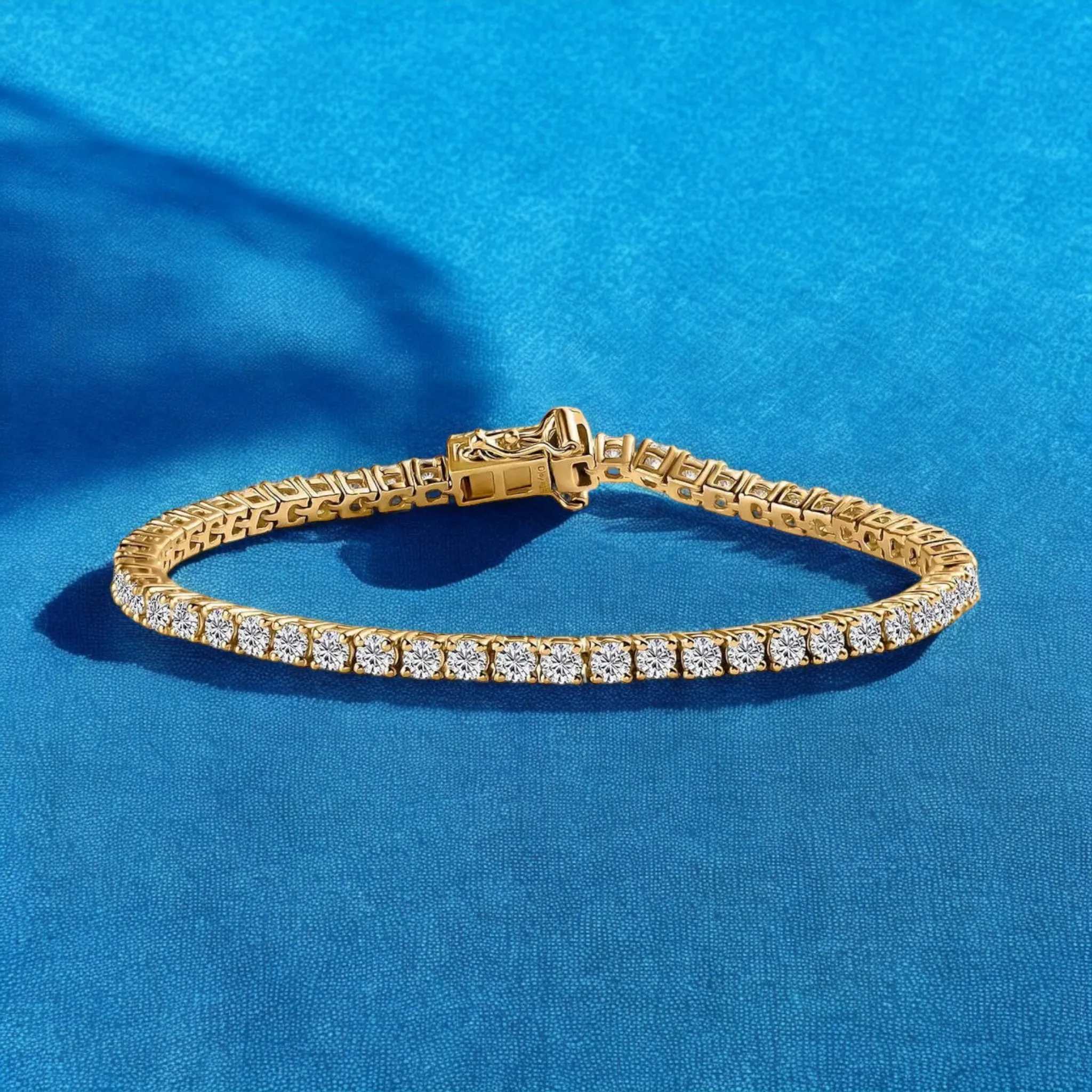 4MM Moissanite 925 14K Gold Tennis Bracelet sold by Master Of Bling product image thumbnail 2