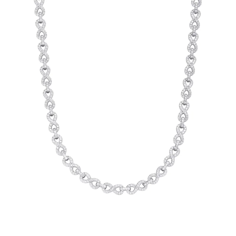Infinity Link Moissanite Necklace 925 6mm Chain sold by Master Of Bling