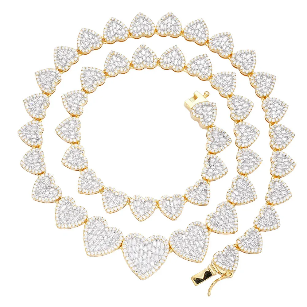 Womens Moissanite Heart Necklace 14k Gold Tone 925 sold by Master Of Bling product image thumbnail 2