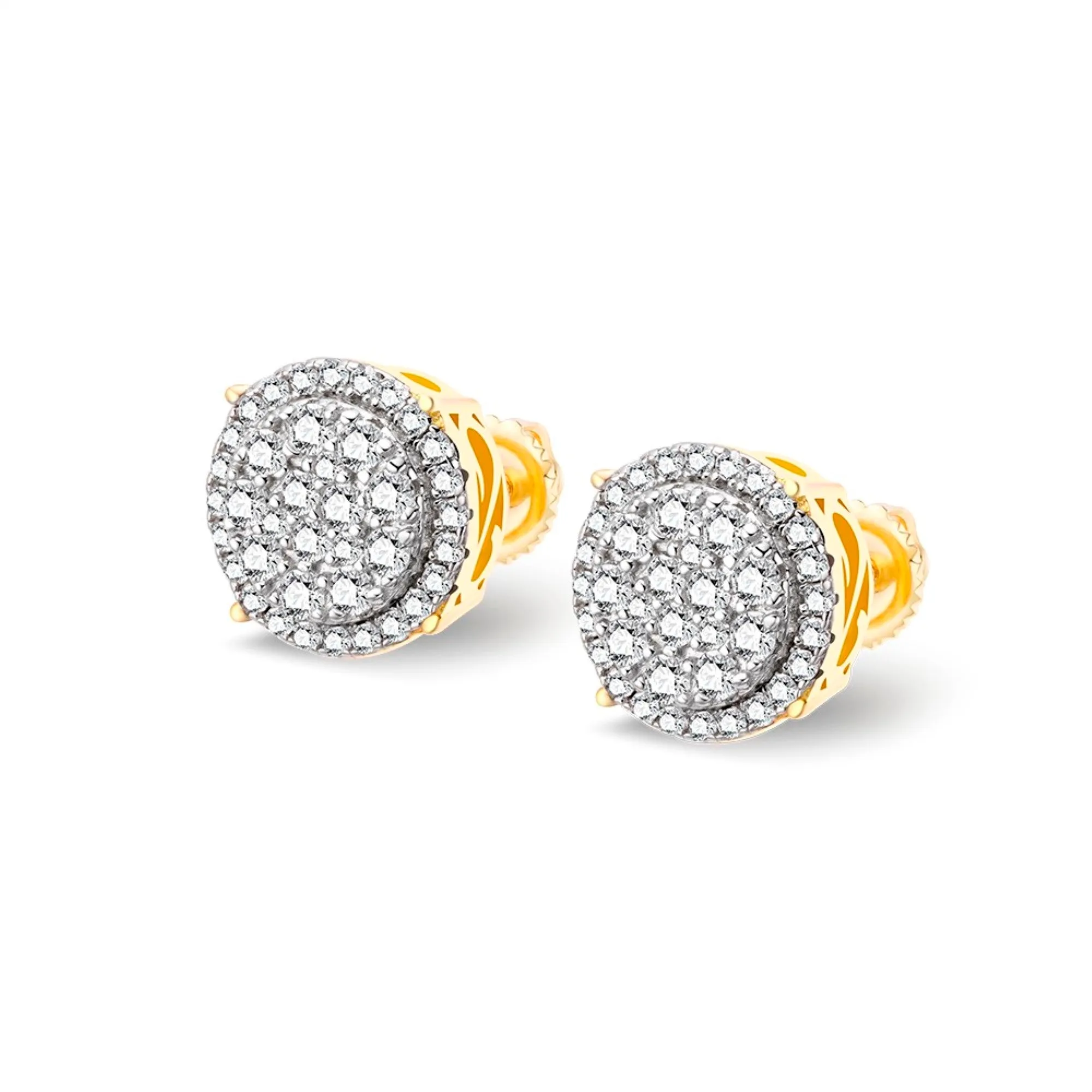 S.Silver Moissanite Diamond Designer Gold tone Earrings sold by Master Of Bling product image thumbnail 2