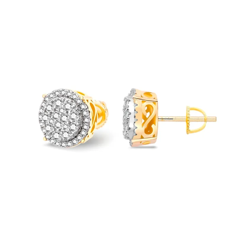 S.Silver Moissanite Diamond Designer Gold tone Earrings sold by Master Of Bling