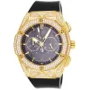 Men's Custom Gold Tone Bling Bezel Steel Silicone Band Watch sold by Master Of Bling