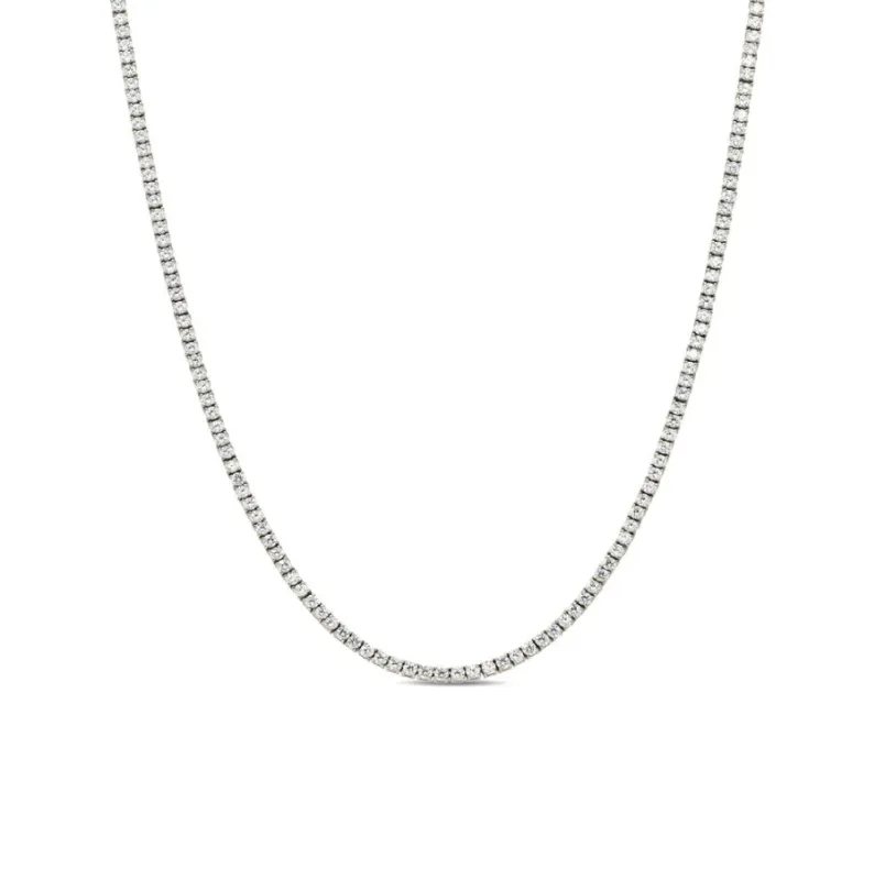 S.Silver 3mm CZ Tennis One Row Chain 4 Prong 18 Inch Necklace RP sold by Master Of Bling