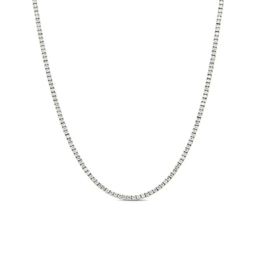 S.Silver 3mm CZ Tennis One Row Chain 4 Prong 18 Inch Necklace RP sold by Master Of Bling