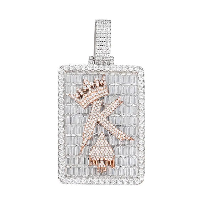 S.Silver Round Baguette Moissanite Designer Pendant RP 19-1/8 Cttw sold by Master Of Bling