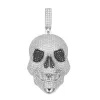 S.Silver Round White Black Moissanite Big Skull Designer Pendant RP 23-5/8 Cttw sold by Master Of Bling