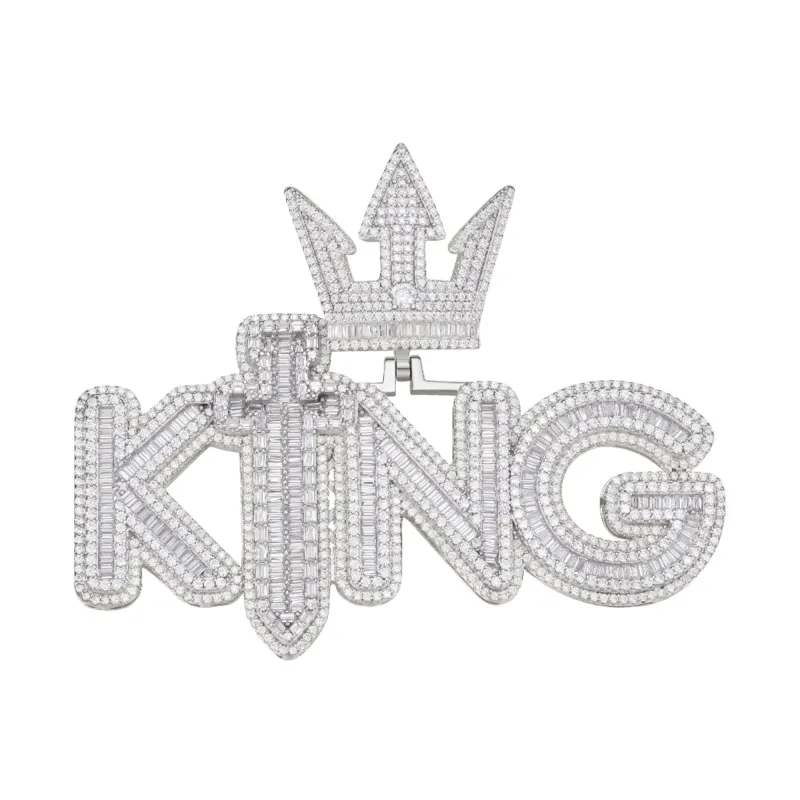 925 Silver Moissanite KING Sword Pendant Custom sold by Master Of Bling