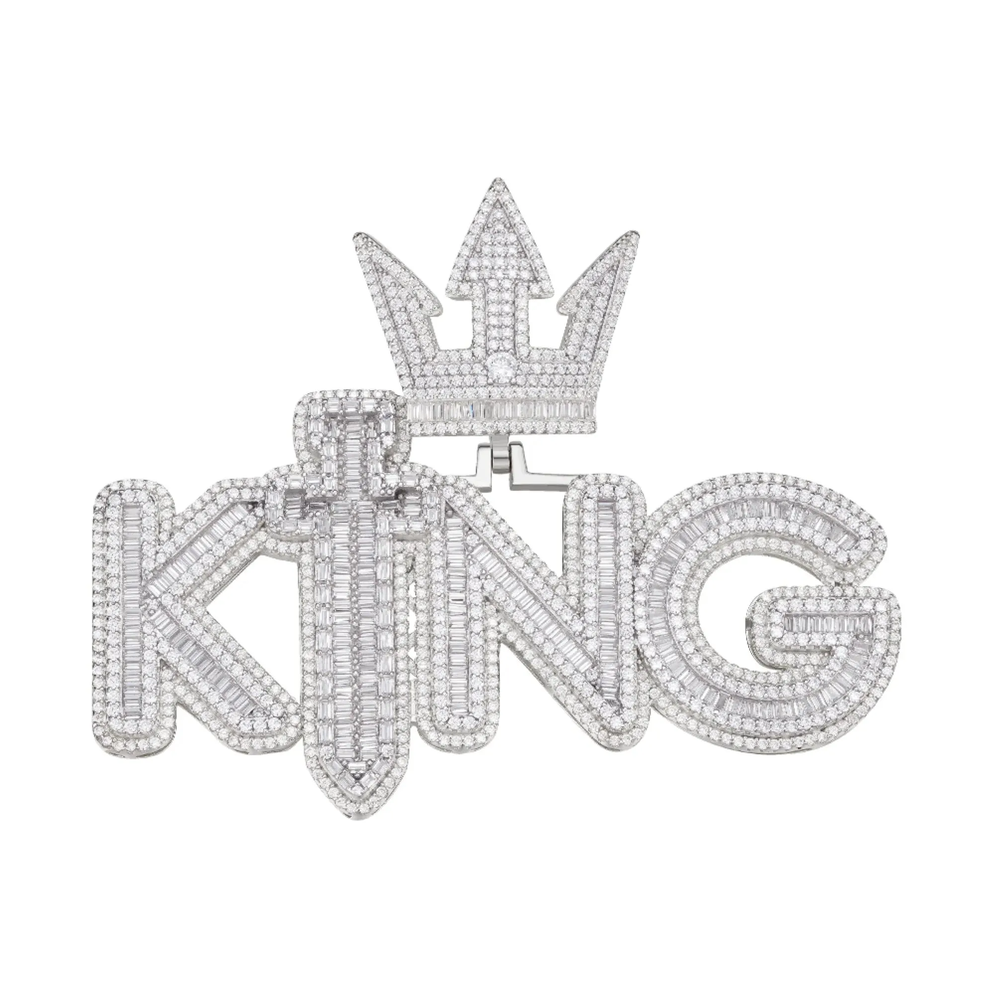 925 Silver Moissanite KING Sword Pendant Custom sold by Master Of Bling