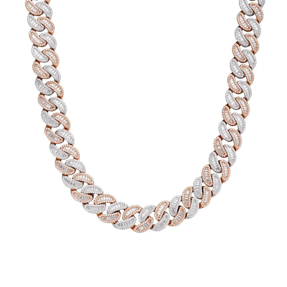 Moissanite Baguette Cuban Chain 925 Silver 14mm (All Colors) sold by Master Of Bling