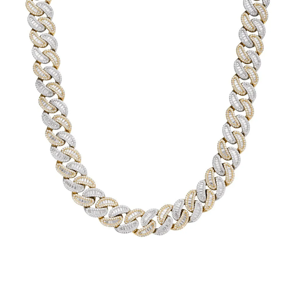 Moissanite Baguette Cuban Chain 925 Silver 14mm (All Colors) sold by Master Of Bling product image thumbnail 2