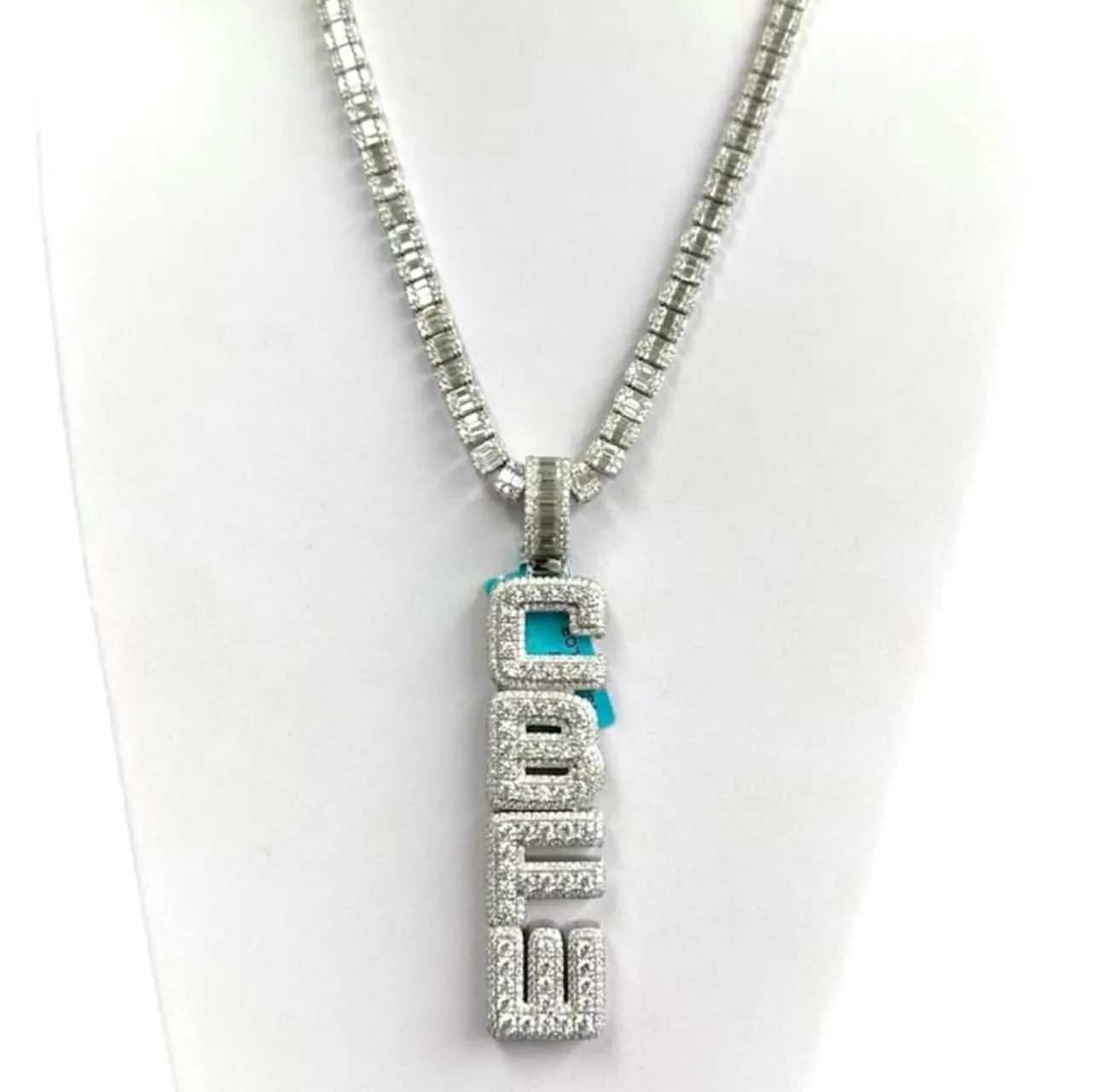 Vertical CBFW Moissanite Pendant 925 Silver Custom sold by Master Of Bling product image thumbnail 2