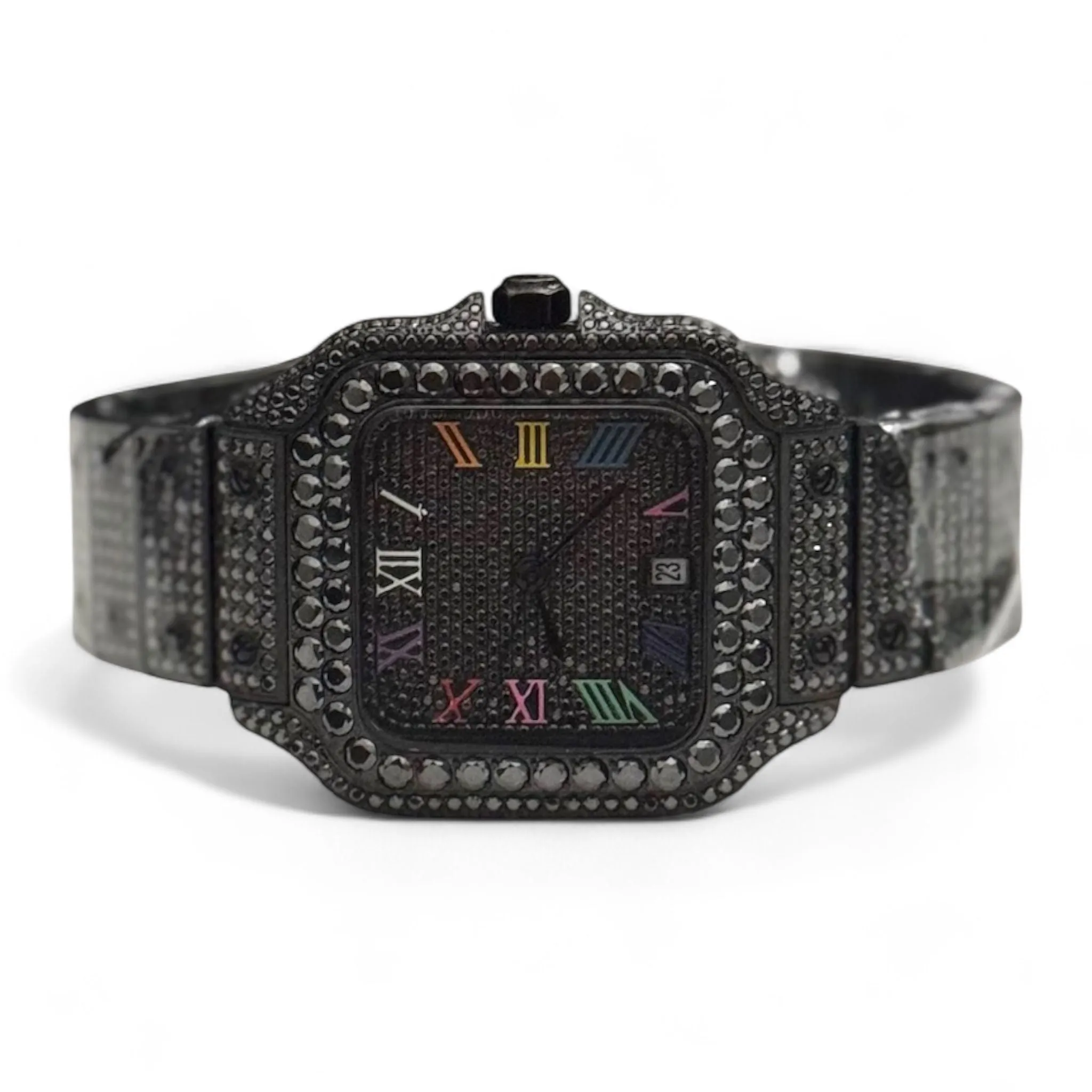 Moissanite All Black Candy Dial Watch Automatic 41mm sold by Master Of Bling