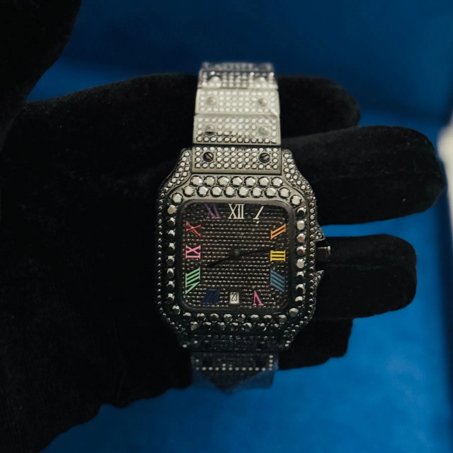 Moissanite All Black Candy Dial Watch Automatic 41mm sold by Master Of Bling product image thumbnail 4