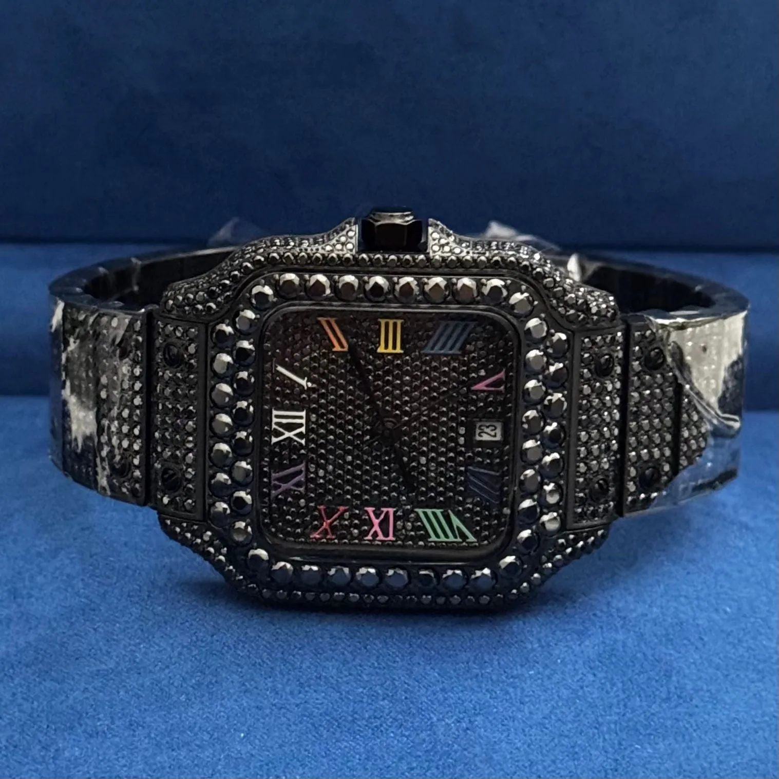Moissanite All Black Candy Dial Watch Automatic 41mm sold by Master Of Bling product image thumbnail 5
