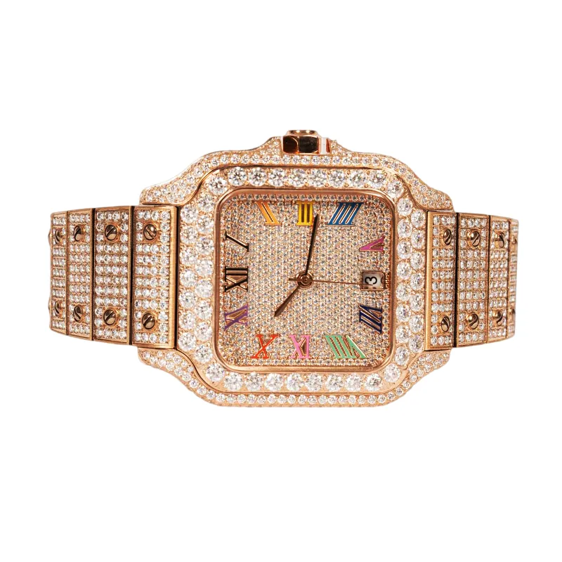 Moissanite Candy Dial Watch Rose Automatic 41mm sold by Master Of Bling