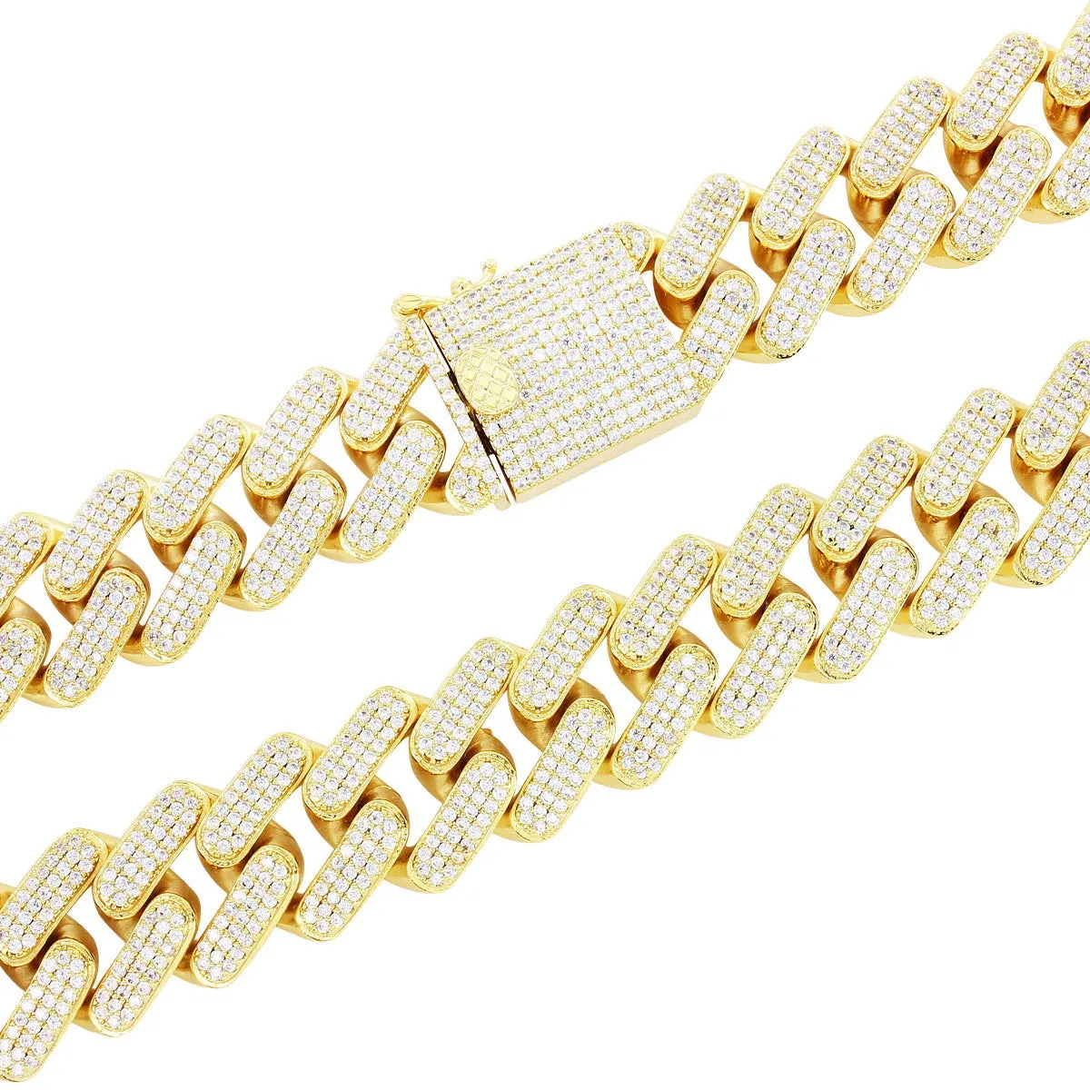 Men's 18mm Square Micro Pave Miami Cuban Necklace sold by Master Of Bling product image thumbnail 3