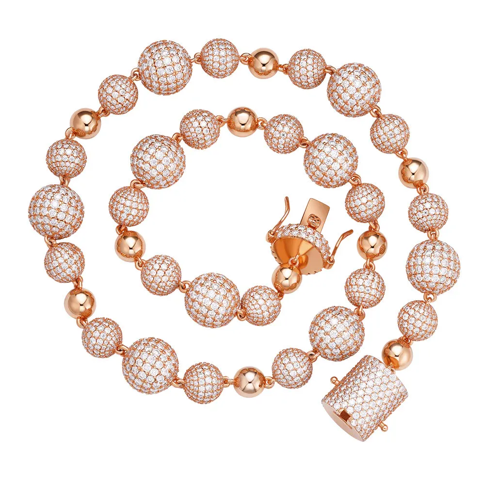 Moissanite 3D Bead Ball Chain Rose 925 Silver Designer sold by Master Of Bling product image thumbnail 2