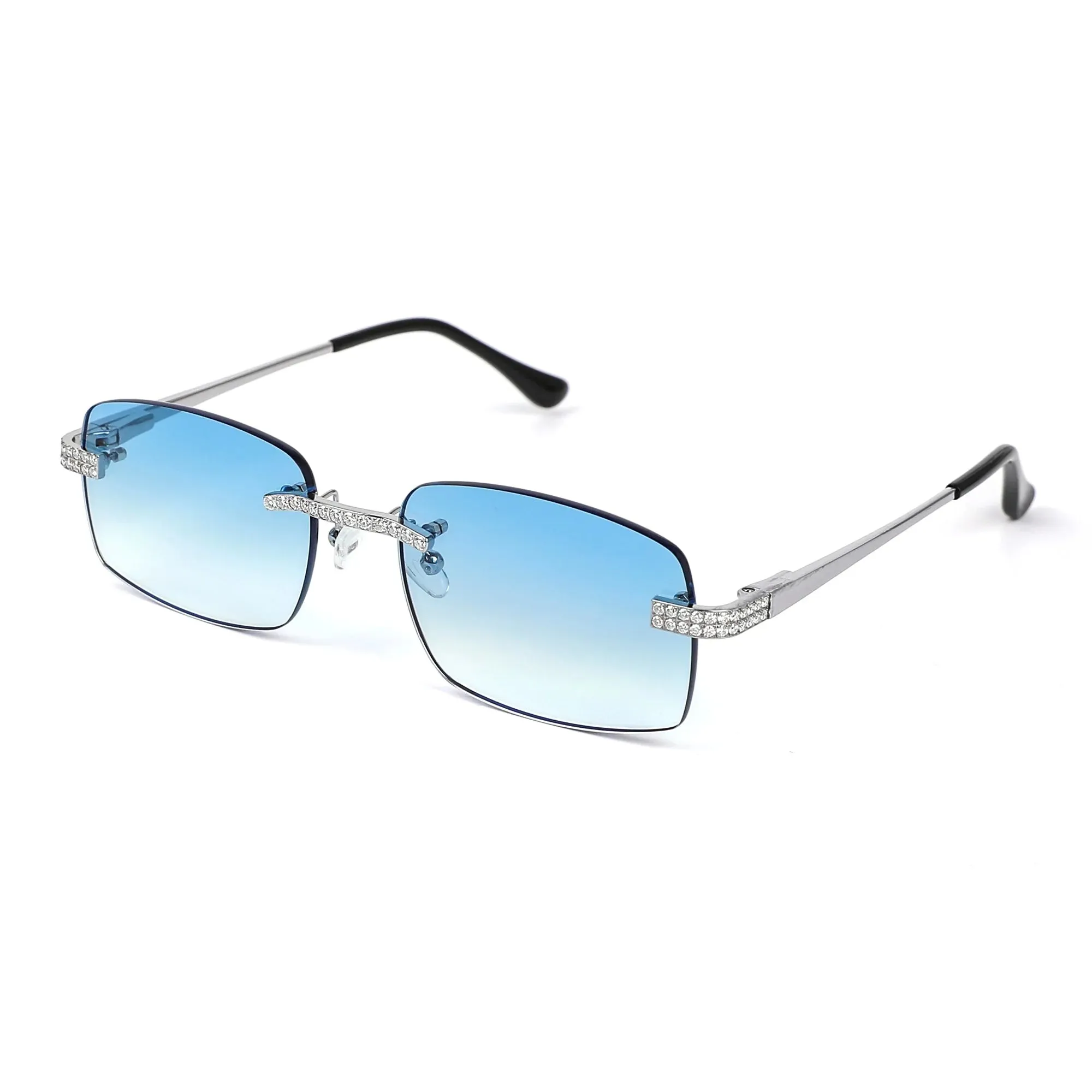 Moissanite Sunglasses Square Blue Gradient Lens sold by Master Of Bling product image thumbnail 2