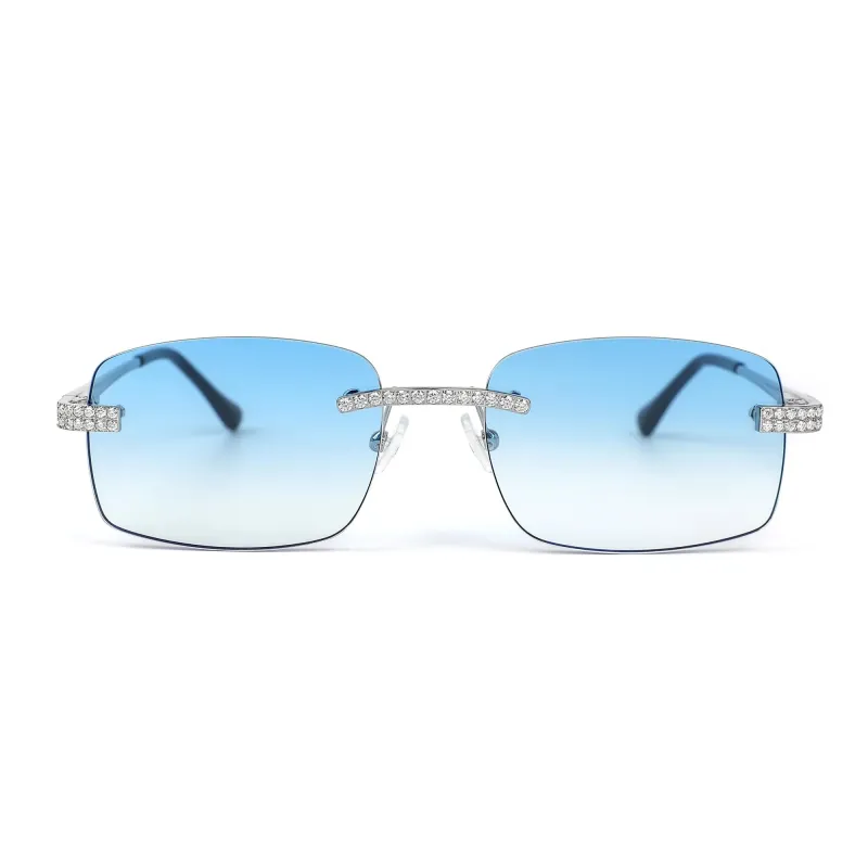 Moissanite Sunglasses Square Blue Gradient Lens sold by Master Of Bling
