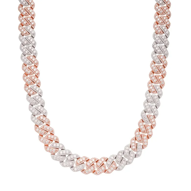 Miami Cuban Chain 20mm 2 Tone Rose 925 sold by Master Of Bling
