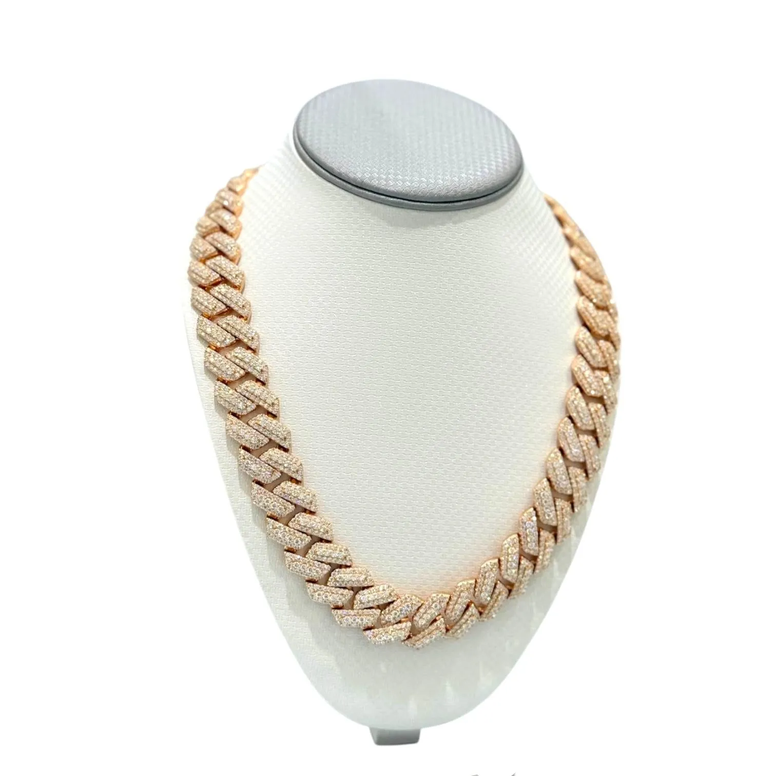 20mm Cuban Chain Moissanite Rose Gold On 925 sold by Master Of Bling product image thumbnail 2