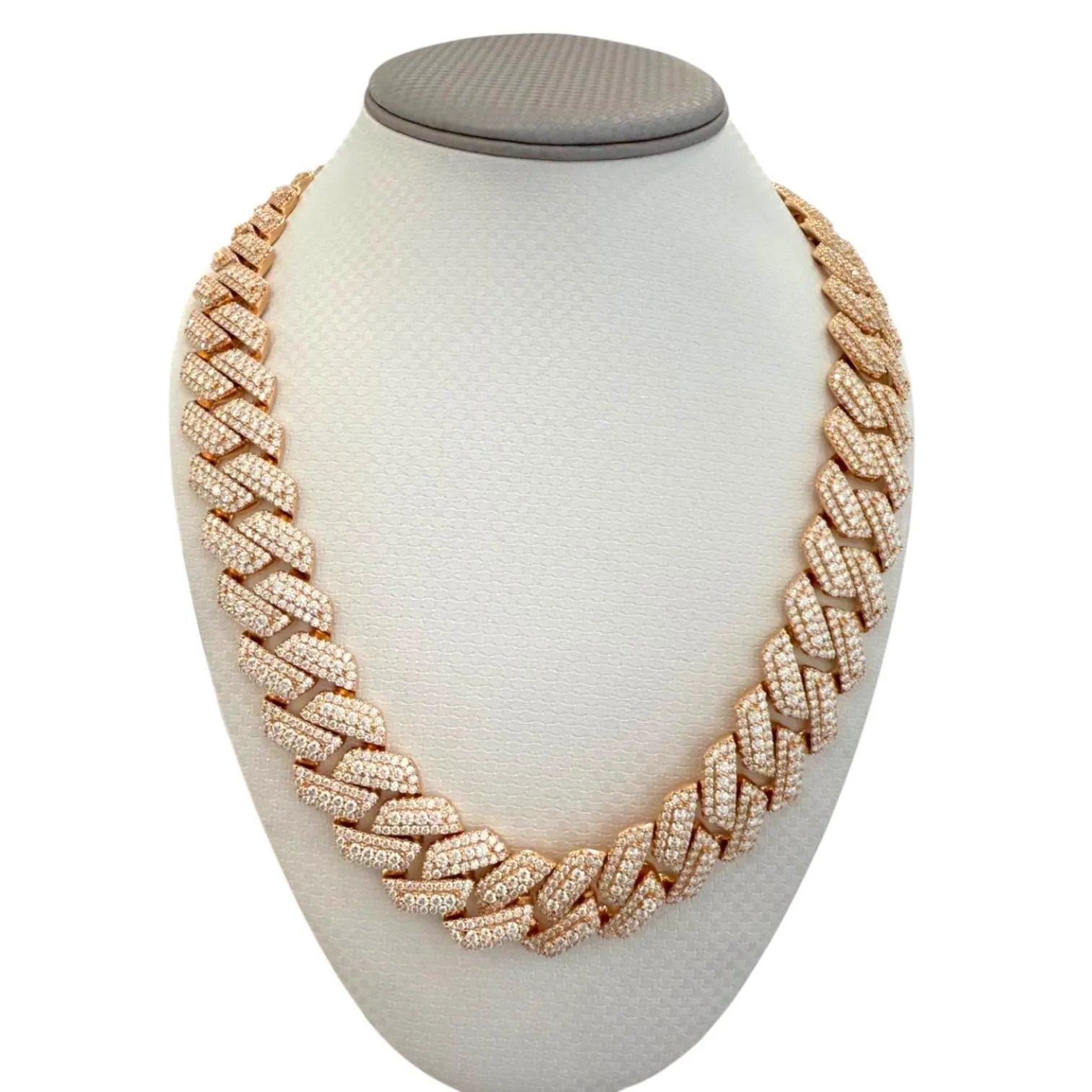 20mm Cuban Chain Moissanite Rose Gold On 925 sold by Master Of Bling product image thumbnail 4